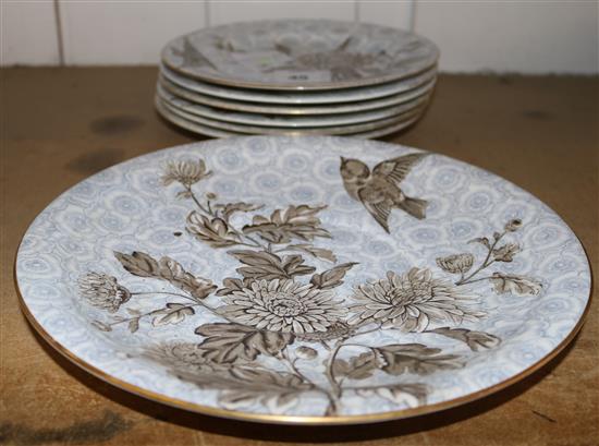 Six Royal Worcester dishes and one larger dish